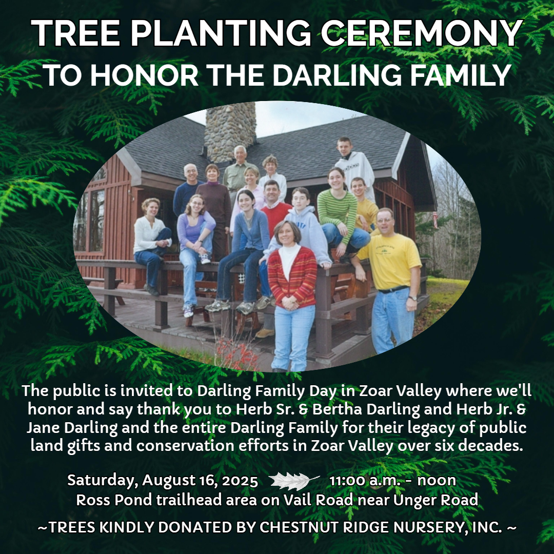 Three generations of the Herbert F. Darling Jr. family gathered on the deck of their cabin in Zoar Valley.